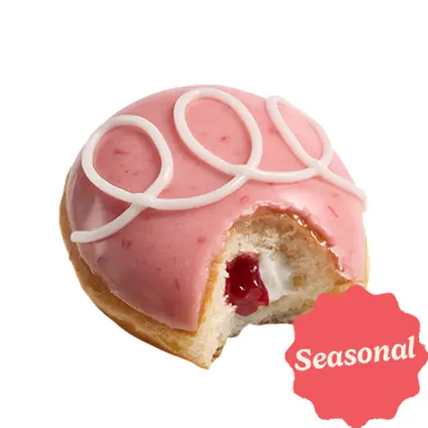 Krispy Kreme Strawberries and Kreme Doughnut